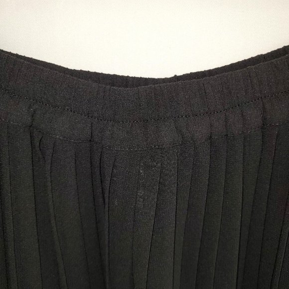 Victoria's Secret Size 12 Black Skirt Sheer Pleated Maxi Long Elastic Waist - Picture 5 of 6